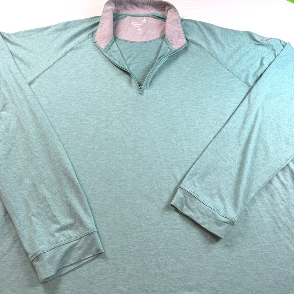 Johnnie-O Pullover Mens XXL Green Freeborne 1/4 Zip Golf JMKO3620 Men EUC - Picture 3 of 11